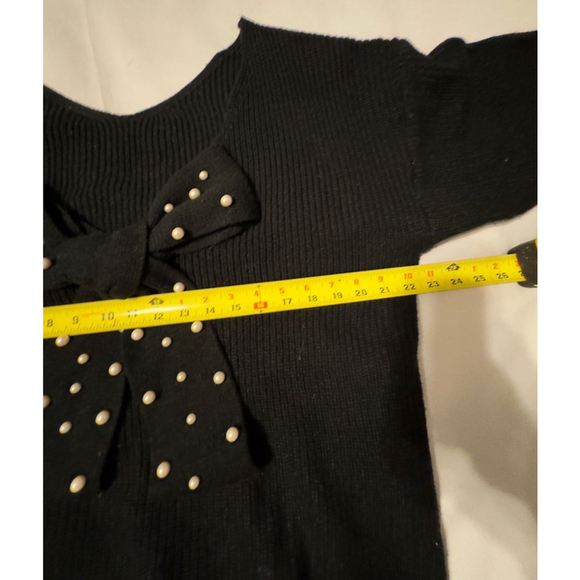 SHEIN Black Pearl Bow Knit Sweater 3XL Runs Small - Picture 4 of 6